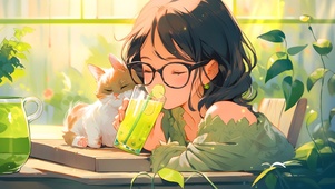 爱喝果汁的猫咪