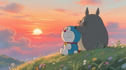 和小伙伴看夕阳