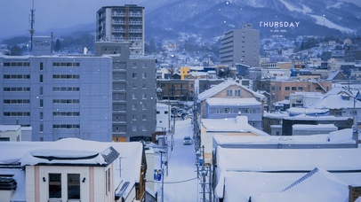 4k唯美治愈城市雪景