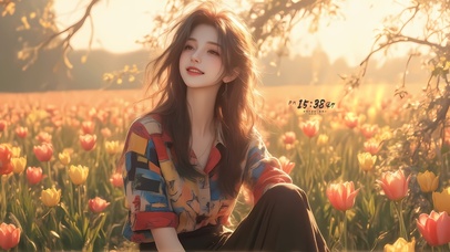 可爱百合花女孩