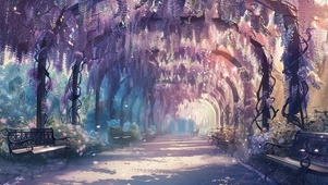 紫藤花隧道