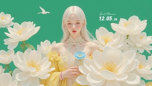 黛绿白莲