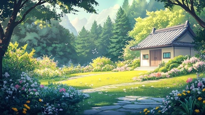 清新绿色郊外别墅