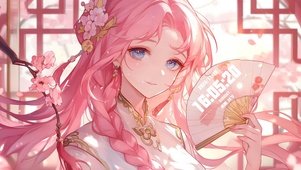 古阁樱花美女