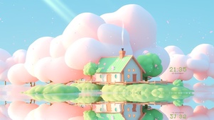 护眼绿色小屋