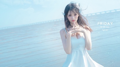 夏日海边美女