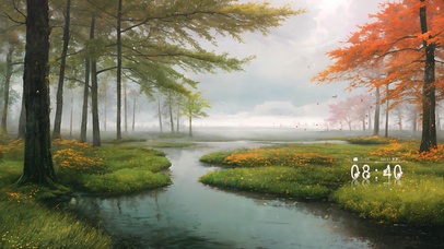 4k唯美弯曲小溪