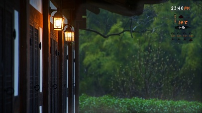 安静养眼屋檐雨天