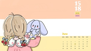 小女孩与玩偶兔