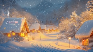 风雪村落