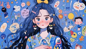 治愈蓝色多巴胺少女