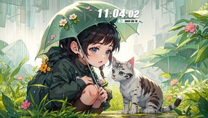 雨天的猫与女孩