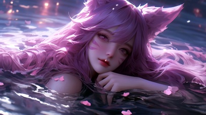 清纯的水中妖狐