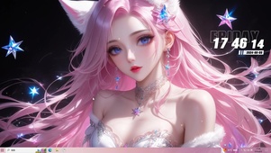 粉色狐耳少女