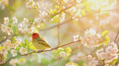 清晨树上的小鸟