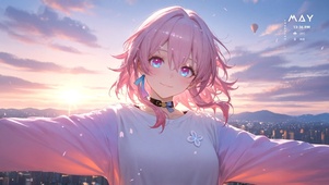 唯美粉发少女