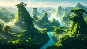 层峦群山 护眼