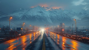 雨夹雪公路