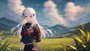 草原白发女孩