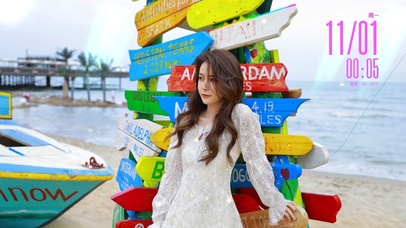 海边白裙子小姐姐