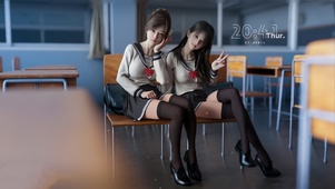 唯美清纯教室女孩