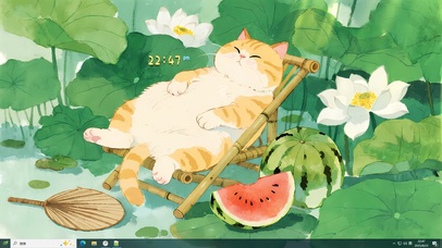 荷塘午休小猫