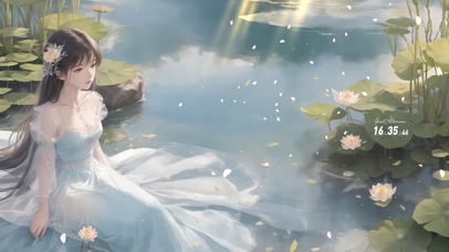 小清新荷花女孩