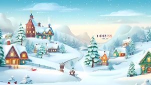 4k雪景小镇