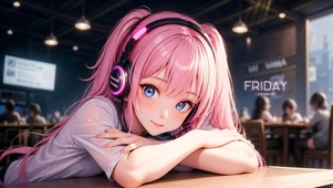 4k治愈唯美耳机女孩