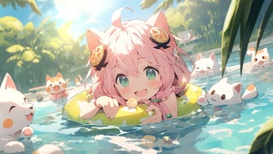 清凉夏日一起游泳吧