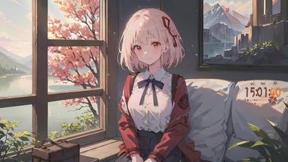 可爱清纯窗边少女