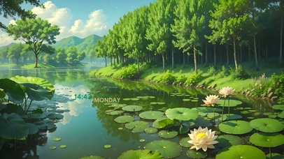 静谧雨中荷塘（护眼）