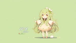 随音乐律动的卡哇伊女孩