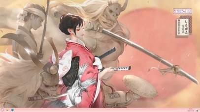 日式和风美少女武士替身主题