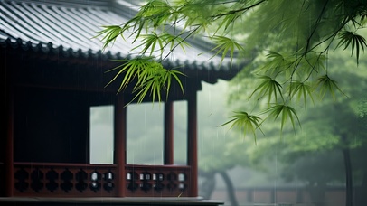 雨中凉亭