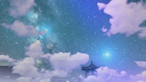 星空下的凉亭