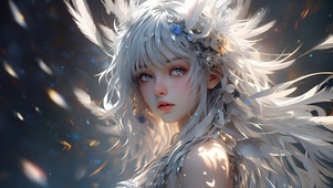 AI生成图-次元羽少女