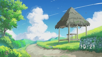 风景插画-蓝天绿地