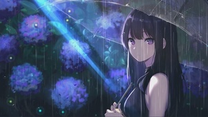 撑伞的女孩