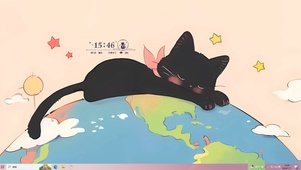 慵懒小黑猫