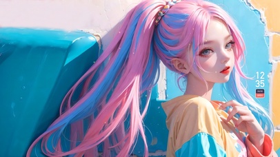 4k彩色时装女孩