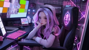 电竞房可爱少女