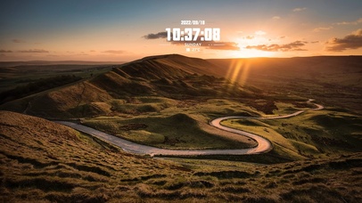 阳光盘山道自然景观日出