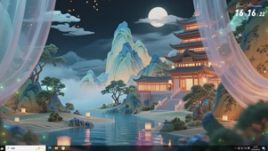 古风山水宫殿图