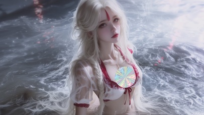 眨眼动态-水中可爱女孩