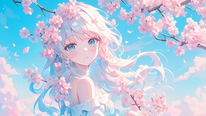 当樱花吻过她的发