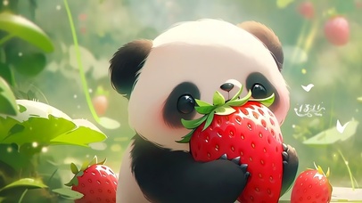 可爱草莓熊猫