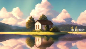 湖中小木屋