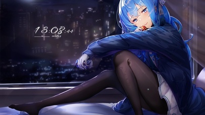 可爱长腿黑丝美少女(动漫动态壁纸) - 动态壁纸下载 - 元气壁纸