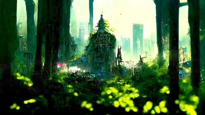 唯美梦幻绿林之城